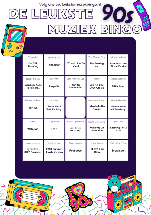 Muziekbingo 90s