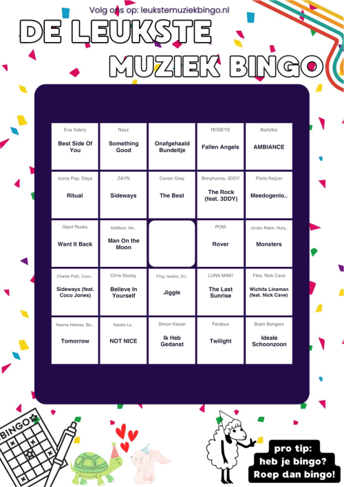 Muziekbingo met je eigen Spotify playlist