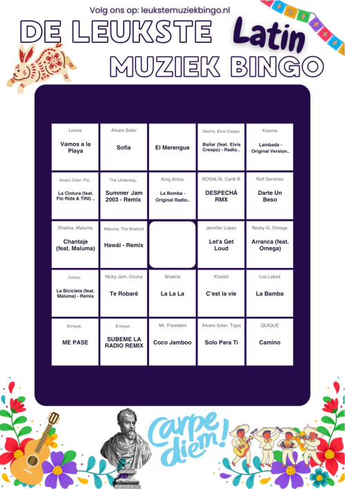 Muziekbingo Latin