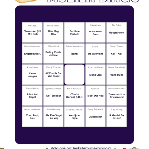 Muziekbingo NL Hits