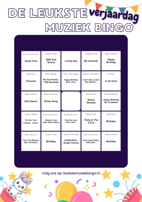 Muziekbingo Verjaardag