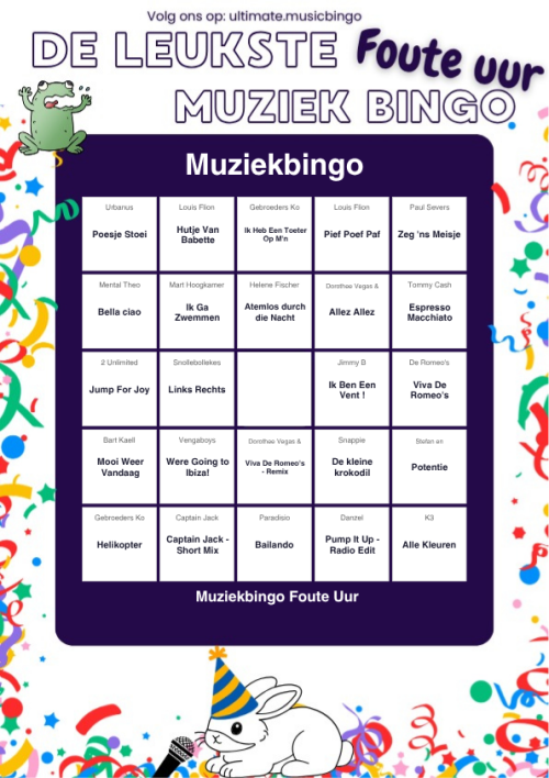Muziekbingo Foute Uur