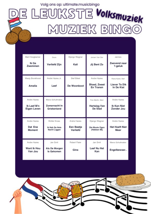 Muziekbingo Volksmuziek