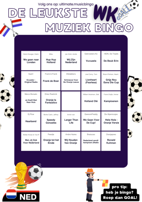 Muziekbingo WK Voetbal